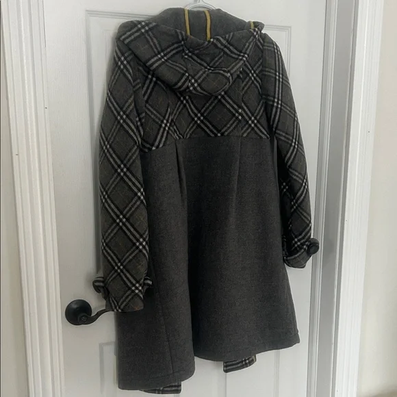 W-Ty Collection Plaid Black, yellow and Gray Pea Coat - Picture 6 of 6